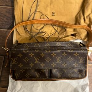 Louis Vuitton vintage brown leather  handbag